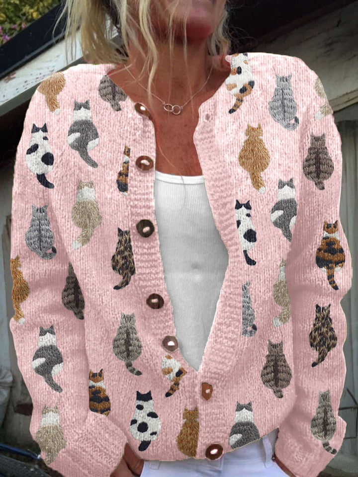 Ottavie - Strickjacke mit Katzenmotiv - Produktansicht 2