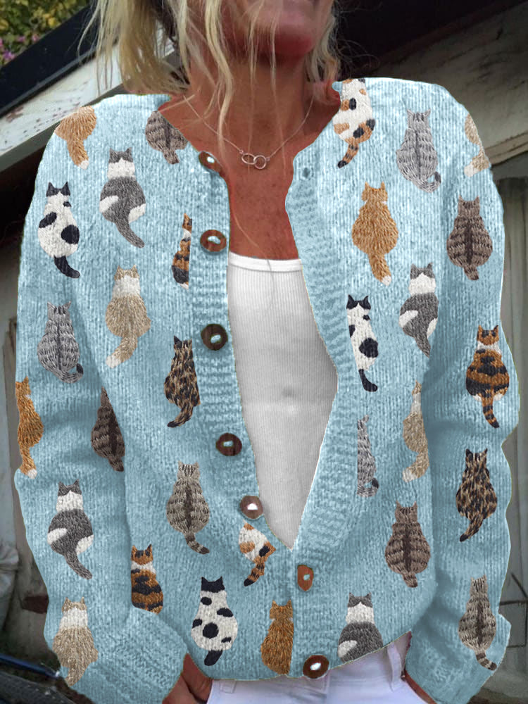 Ottavie - Strickjacke mit Katzenmotiv - Produktansicht 3