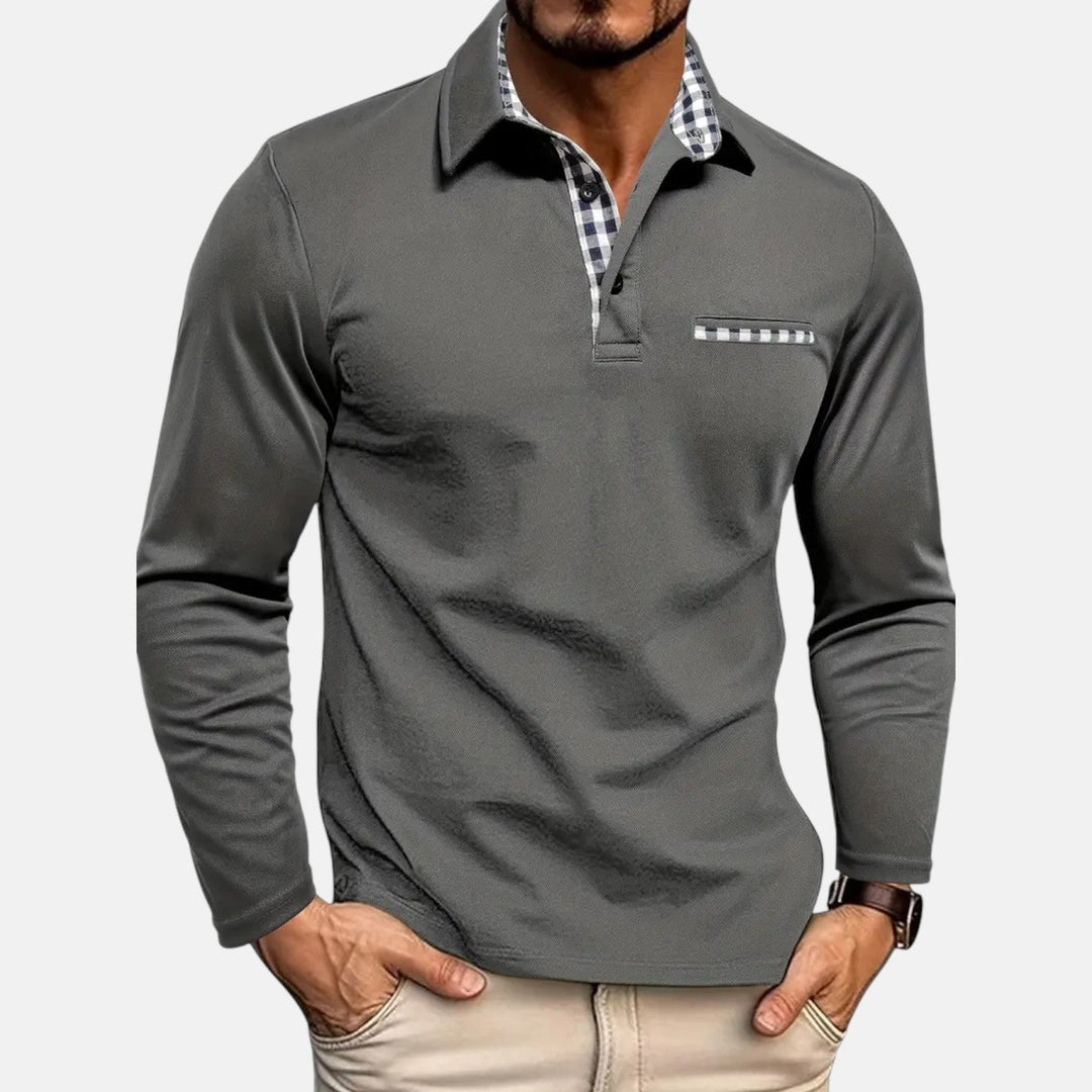 Thomas - Klassisches Langarm-Poloshirt - Produktansicht 2