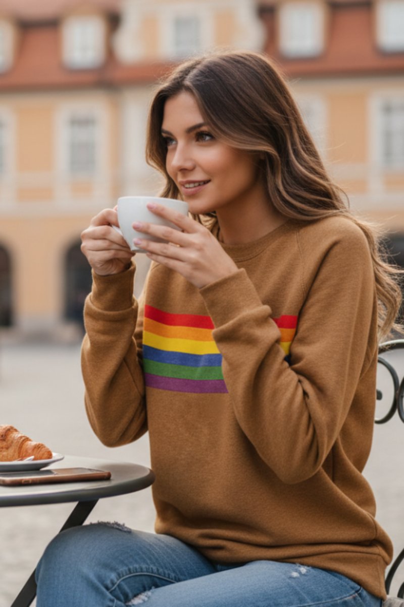 Iris - Gestreiftes Sweatshirt mit Kontrastdetails - Produktansicht 2