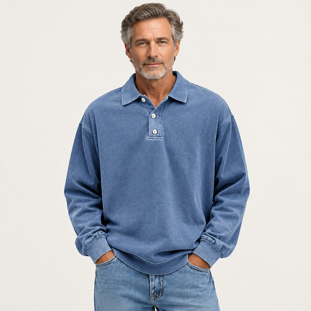 Dirk - Langarm-Poloshirt für Herren - Produktansicht 1