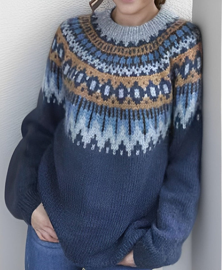 Adele - Rundhalspullover mit Fair-Isle-Muster - Produktansicht 1