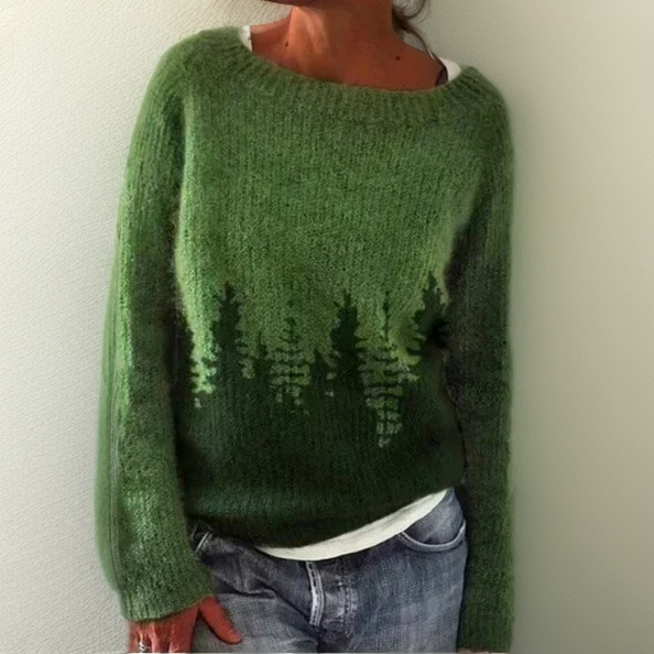 Marlene - Rundhalspullover mit Waldmotiv - Produktansicht 1