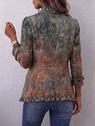 Bristow – Vintage-Rüschenjacke mit strukturiertem Farbverlauf