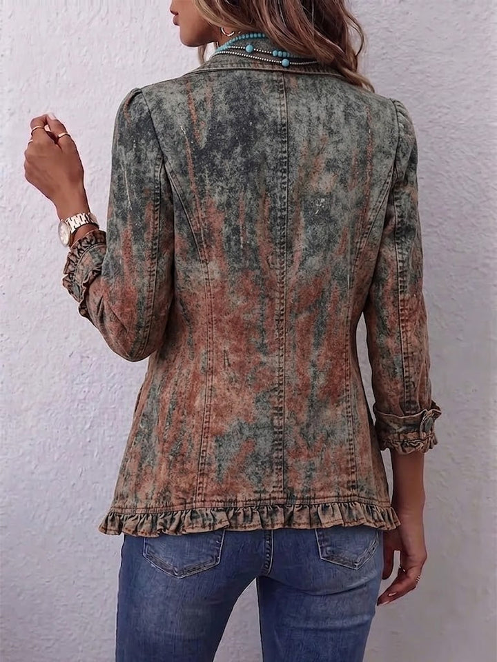 Bristow – Vintage-Rüschenjacke mit strukturiertem Farbverlauf