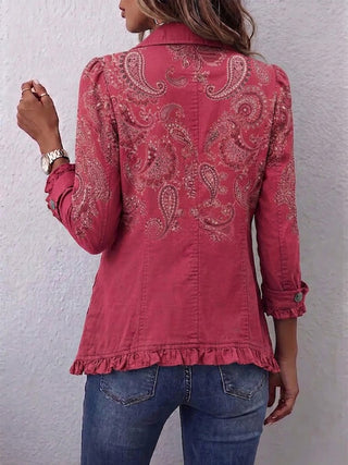 Anouk – Vintage-Rüschenjacke mit Paisleymuster