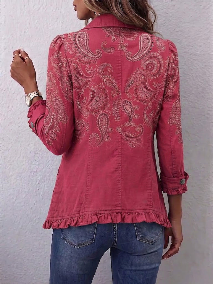 Anouk – Vintage-Rüschenjacke mit Paisleymuster