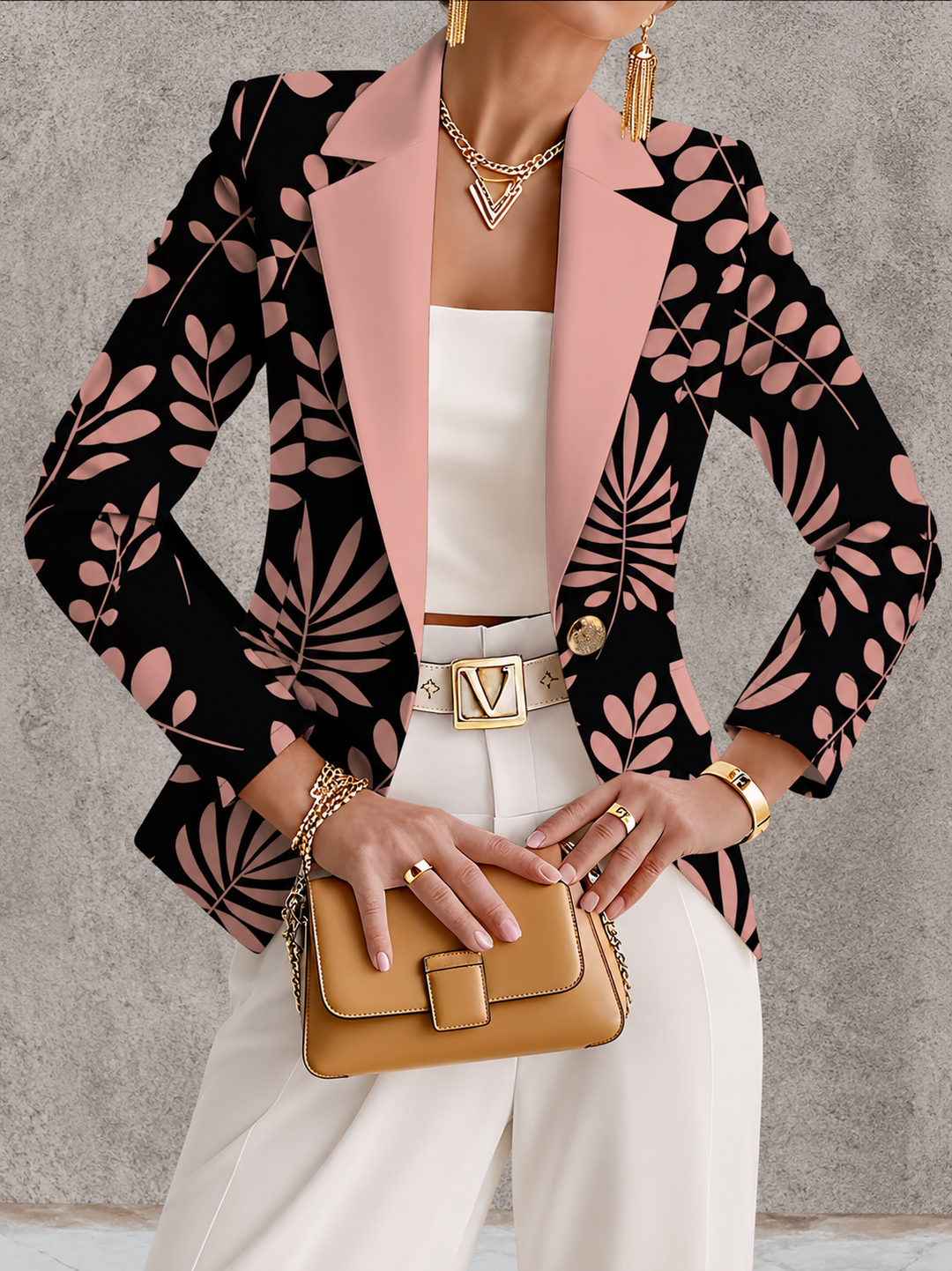 Rosaria - Blazer mit Blättermuster - Produktansicht 1