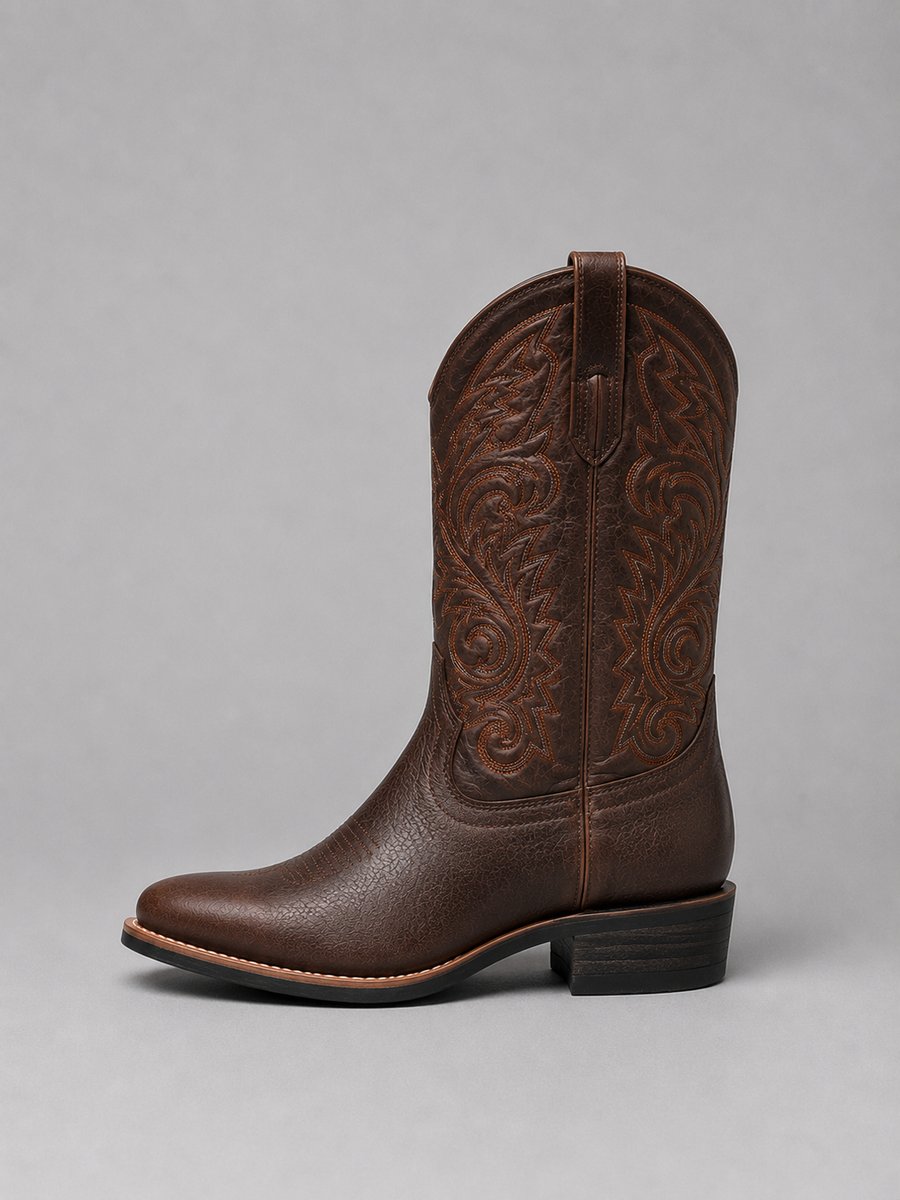 Mia - Bestickte Western-Lederstiefeletten mit Blockabsatz - Produktansicht 4