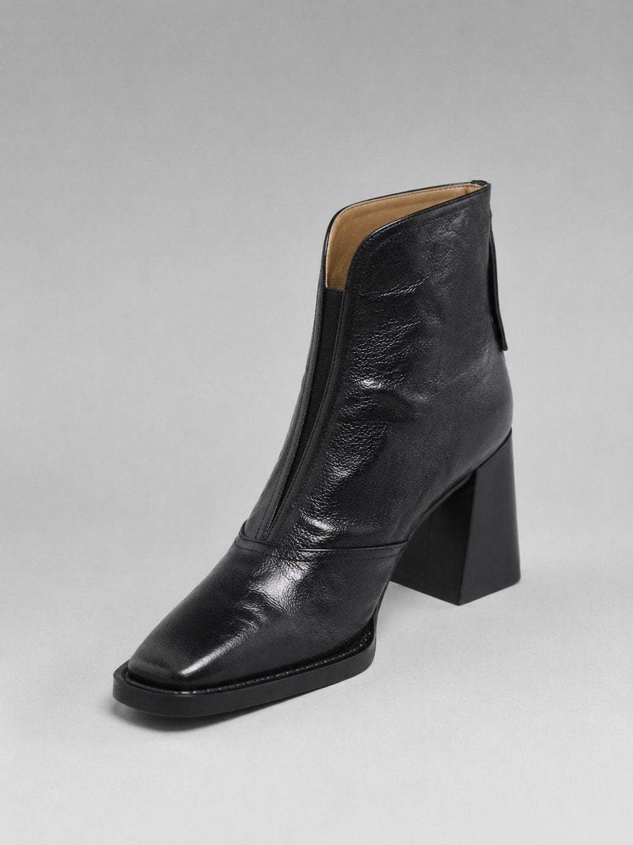 Grace - Leder-Stiefeletten mit Karree und Blockabsatz - Produktansicht 1