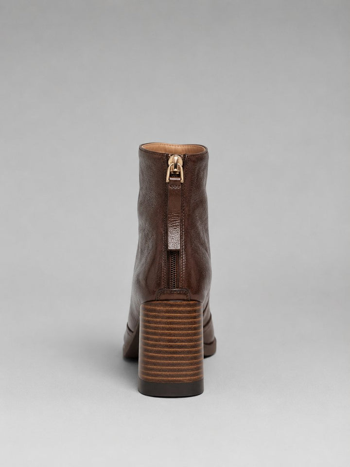 Grace - Leder-Stiefeletten mit Karree und Blockabsatz - Produktansicht 5