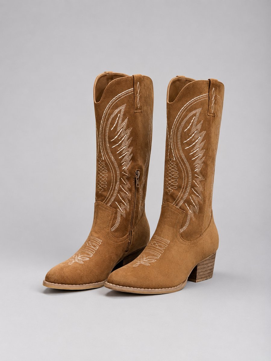 Isabella - Bestickte Westernstiefel aus Veloursleder - Produktansicht 1