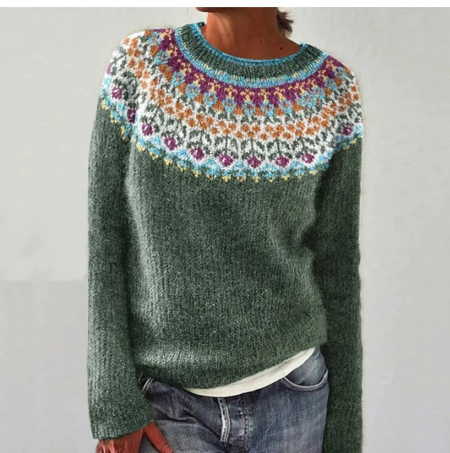 Mara - Rundhalspullover mit Fair-Isle-Muster - Produktansicht 6